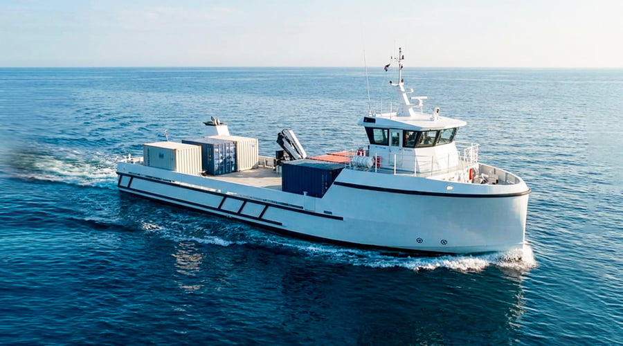 Commercial and transport boats.