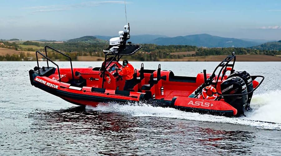 fiberglass patrol rescue boat